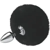 Whipsmart 'Fluffy Bunny Tail - Metal Butt Plug', 12 cm