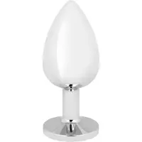 Rimba Edelstalen dildo met kristal, zilver, 10 cm