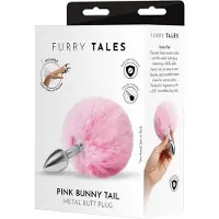 Whipsmart 'Fluffy Bunny Tail - Metal Butt Plug', 12 cm