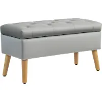 HOMCOM -Sitzbank-Polyester, Schaumstoff-80L x 35B x 42H cm-Grau
