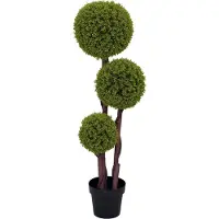 HOMCOM -Kunstpflanze-Kunststoff, Zement-19,5L x 19,5B x 115H cm-Grün