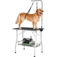 PawHut opvouwbare trimtafel - voor honden - met us en mand