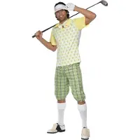 Smiffys Golfspeler Woods kostuum (groen, geel en wit, M (borst 96,5-101,5cm /binnenbeen 83cm))