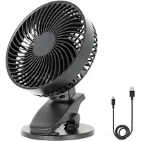 KOBI Bureauventilator met Clip - Viento Clip Zwart - USB-oplaadbaar - Windstar