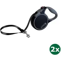 Kong rollijn voor hond terrain zwart 2x 5 mtr tot 20 kg