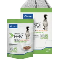 Virbac Veterinary Hpm Cat Adult Neutered Natvoer Voor Katten Met Zalm 12x85g