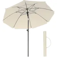 Songmics Strandparasol met UPF 50+ UV-bescherming, beige / Ø 160 cm