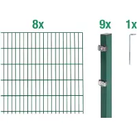 Alberts Dubbelstaafmat hekwerk Basisset Hoogte: 80 - 160 cm, totale lengte: 4 - 30 m, voor plaatsing in beton (set)