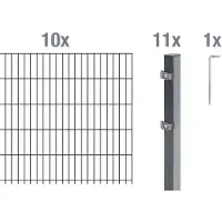 Alberts Dubbelstaafmat hekwerk Basisset Hoogte: 80 - 160 cm, totale lengte: 4 - 30 m, voor plaatsing in beton (set)