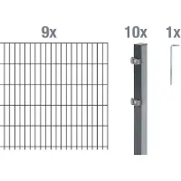Alberts Dubbelstaafmat hekwerk Basisset Hoogte: 80 - 160 cm, totale lengte: 4 - 30 m, voor plaatsing in beton (set)
