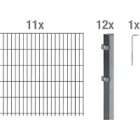 Alberts Dubbelstaafmat hekwerk Basisset Hoogte: 80 - 160 cm, totale lengte: 4 - 30 m, voor plaatsing in beton (set)