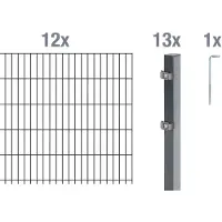 Alberts Dubbelstaafmat hekwerk Basisset Hoogte: 80 - 160 cm, totale lengte: 4 - 30 m, voor plaatsing in beton (set)