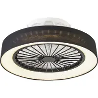 QAZQA Plafondventilator zwart met ster effect 48cm incl. LED dimbaar met afstandsbediening - Emily