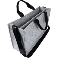 Sigel Laptoptas Desk Sharing Bag Classic L, voor laptops tot 17,3″, 2 grote en 5 kleine vakken, handgrepen, schouderriem, synthetisch vilt lichtgrijs