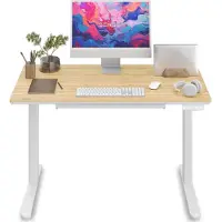 Sense7 NEWAI - Gaming tafel - 120 x 60 cm - In hoogte verstelbaar - Computerbureau - Bamboe tafelblad - Traploos verstelbaar - Lade Hoofdtelefoonhaken