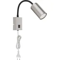 Globo Zwarte Wandlamp Robby Met Nikkel