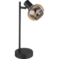 Globo Zwarte Tafellamp Tokki Enkel Amber Smoke Glas