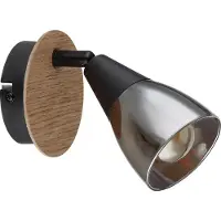 Globo Wandlamp Mubby zwart met houtlook
