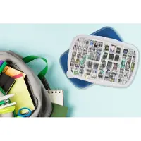 MuchoWow Broodtrommel Blauw - Lunchbox - Brooddoos - Deuren - Kleurrijk - Abstract - 18x12x6 cm - Kinderen - Jongen