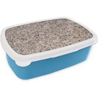 MuchoWow Broodtrommel Blauw - Lunchbox - Brooddoos - Graniet - Steen - Patroon - Design - Bruin - Grijs - 18x12x6 cm - Kinderen - Jongen