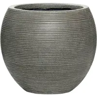 Pottery Pots Bloempot Ridged Abby L Dark Grey Horizontally Ridged 51,5 x 44,5 cm