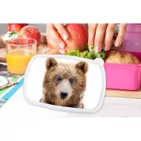 MuchoWow Broodtrommel Roze - Lunchbox - Brooddoos - Beer - Bruin - Dieren - Natuur - 18x12x6 cm - Kinderen - Meisje