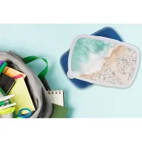 MuchoWow Broodtrommel Blauw - Lunchbox - Brooddoos - Zee - Strand - Parasols - Zomer - 18x12x6 cm - Kinderen - Jongen