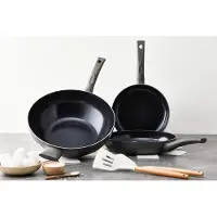 ISENVI Avon Pannenset Inductie - Keramisch - 8 Delig - Koekenpannen & wokpan - PFAS, PTFE Vrij - Alle warmtebronnen