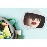 MuchoWow Broodtrommel Wit - Lunchbox - Brooddoos - Vrouw - Lippen - Rood - Portret - 18x12x6 cm - Volwassenen