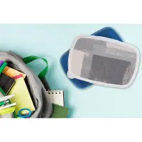 MuchoWow Broodtrommel Blauw - Lunchbox - Brooddoos - Vormen - Abstract - Verf - Geometrie - 18x12x6 cm - Kinderen - Jongen