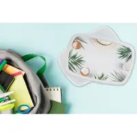MuchoWow Broodtrommel Wit - Lunchbox - Brooddoos - Palmbomen - Zomer - Kokosnoten - 18x12x6 cm - Volwassenen