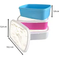 MuchoWow Broodtrommel Roze - Lunchbox Marmer - Kalk - Goud - Luxe - Marmerlook - Wit - Brooddoos 18x12x6 cm - Brood lunch box - Broodtrommels voor kinderen en volwassenen
