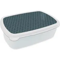 MuchoWow Broodtrommel Wit - Lunchbox - Brooddoos - Design - Jongens - Driehoek - Kind - 18x12x6 cm - Volwassenen