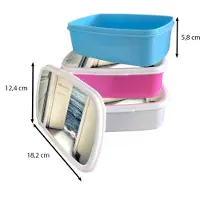 MuchoWow Broodtrommel Wit - Lunchbox - Brooddoos - Deur - Zee - Abstract - Water - 18x12x6 cm - Volwassenen