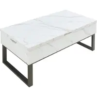 En.casa Salontafel Rauli marmerlook wit en zwart 100x50x47 cm []
