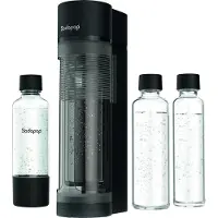 Sodapop Soda-maker Logan Mat zwart Incl. 2 glazen flessen, Incl. 1 PET-fles