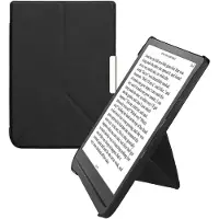 Kwmobile e-reader hoesje geschikt voor Pocketbook InkPad 3 / 3 Pro / Color / Vivlio InkPad 3 hoes - Ereader flip case met standaard - E reader cover van kunstleer - In zwart