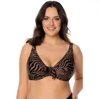 Vivisence bikini beha lady 3203 badmode zachte cups gestreept, bruin-zwart, 85f