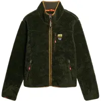 Superdry Fleece jas bruin / donkergroen