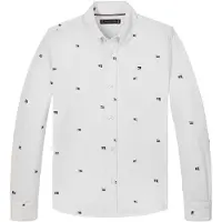 Tommy Hilfiger Overhemd lange mouw Flags Printed Pique Reg Shirt kind 16 jaar