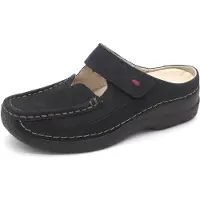 Wolky Klomp Women Roll Slipper Antique Nubuck Blue-Schoenmaat 40