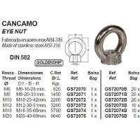 Goldenship Eye Nut Din 10 Units Goud 16 mm