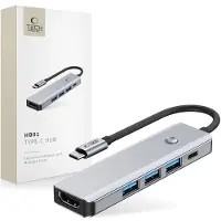 Tech-Protect Hub Adapter 5In1 Type-C Voor Macbook Pro Air Hdmi 4K 60Hz Pd100W