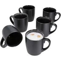 MamboCat Set van 6 koffiemokken Zakynthos Reactief Glazuur Grijs Zwart - 24321864