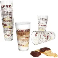 MamboCat Set van 6 CANDY latte macchiato glazen met opschriftdecoratie 380ml
