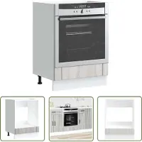 vidaXL Ovenkast Lucca - Grijs Sonoma Eiken - 60x46x81,5 cm Ovenkast - Houtsoort - Keukenopstelling - Opslagruimte - Compact Design