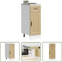 vidaXL Onderkast Keuken - Keuken Onderkasten - Keuken onderkast Porto bewerkt hout sonoma eikenkleurig - Sonoma Eiken - Houten Keuken - Keukenopslag