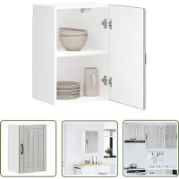 vidaXL Wandkast - Keukenwandkast - Keukenwandkast Lucca bewerkt hout grijs sonoma eikenkleur - Opslagruimte - Keukenaccessoires - Houten Kast