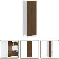 vidaXL Opslagkast - Keukenkast - Keukenkast Lucca bewerkt hout bruin eikenkleur - Houten Kast - Bruine Eiken Kleur - Keukenopstelling