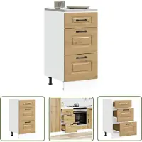 vidaXL Sleutelset - Dynamo Meter - Keuken onderkast Kalmar bewerkt hout artisanaal eikenkleur - Gereedschap - Draper Tools - Klikmechanisme